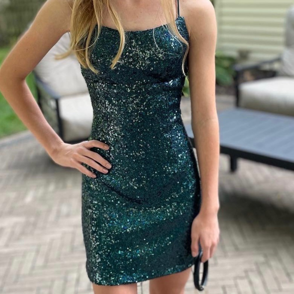 Sherri Hill Teal Dress